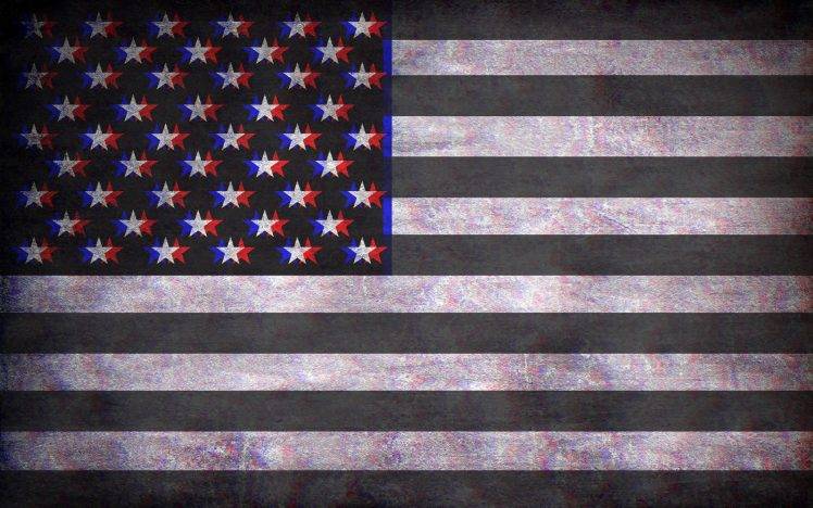 American Flag, Anaglyph 3D HD Wallpaper Desktop Background