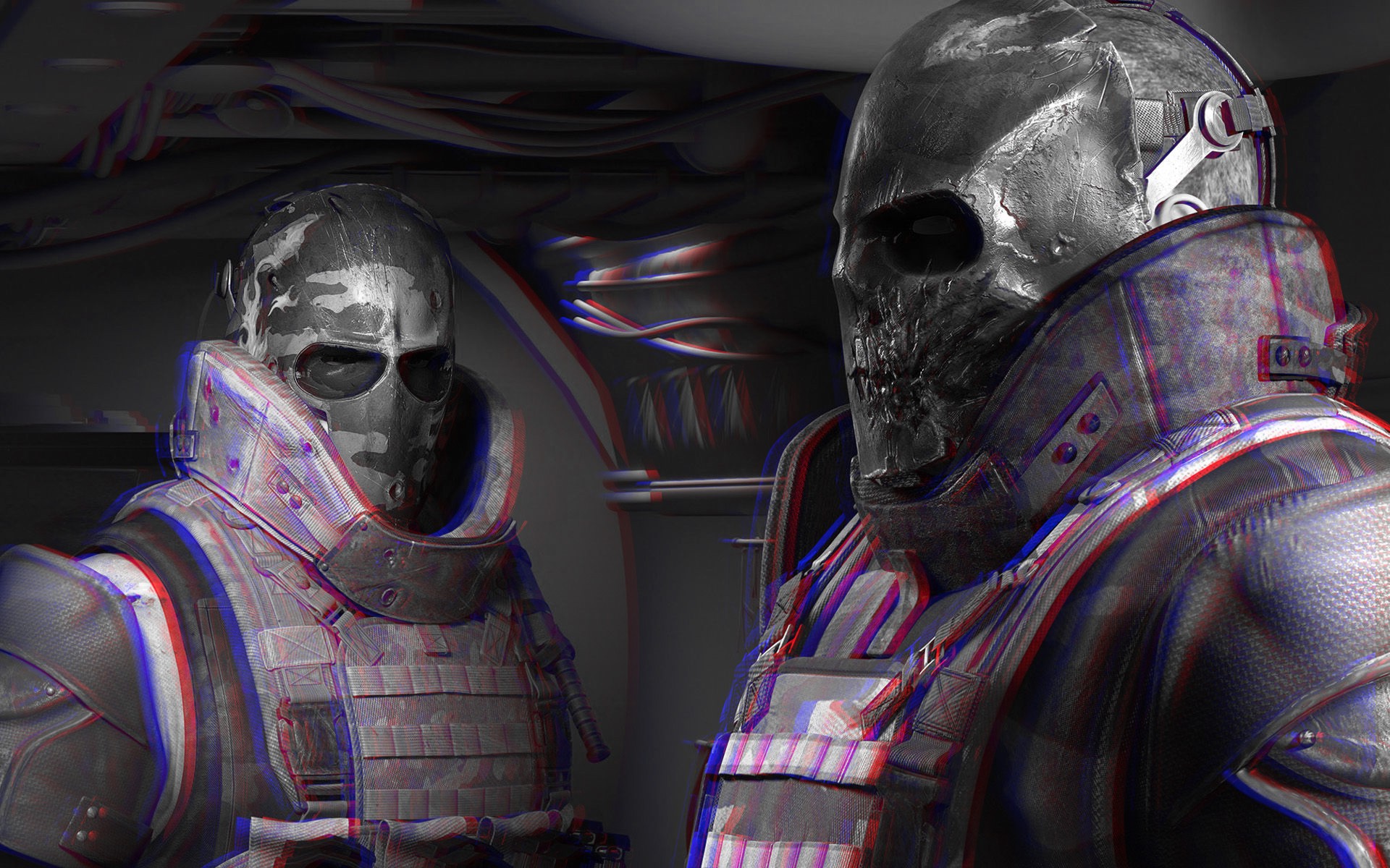 3D, Army Of Two, Anaglyph 3D Wallpaper