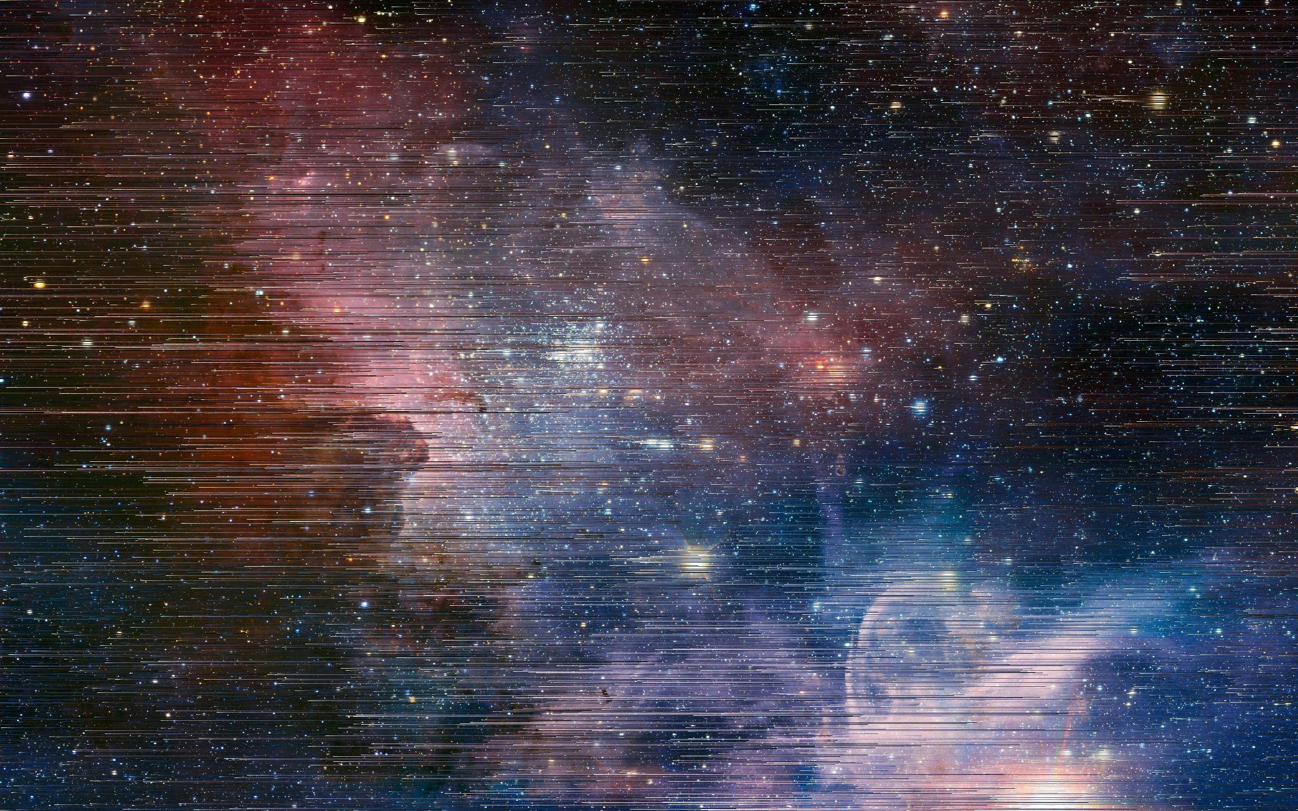 glitch Art, Space, Nebula, Pixel Sorting, Stars Wallpaper
