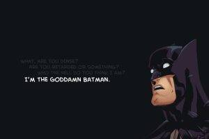 Batman, DC Comics, Quote, Simple Background