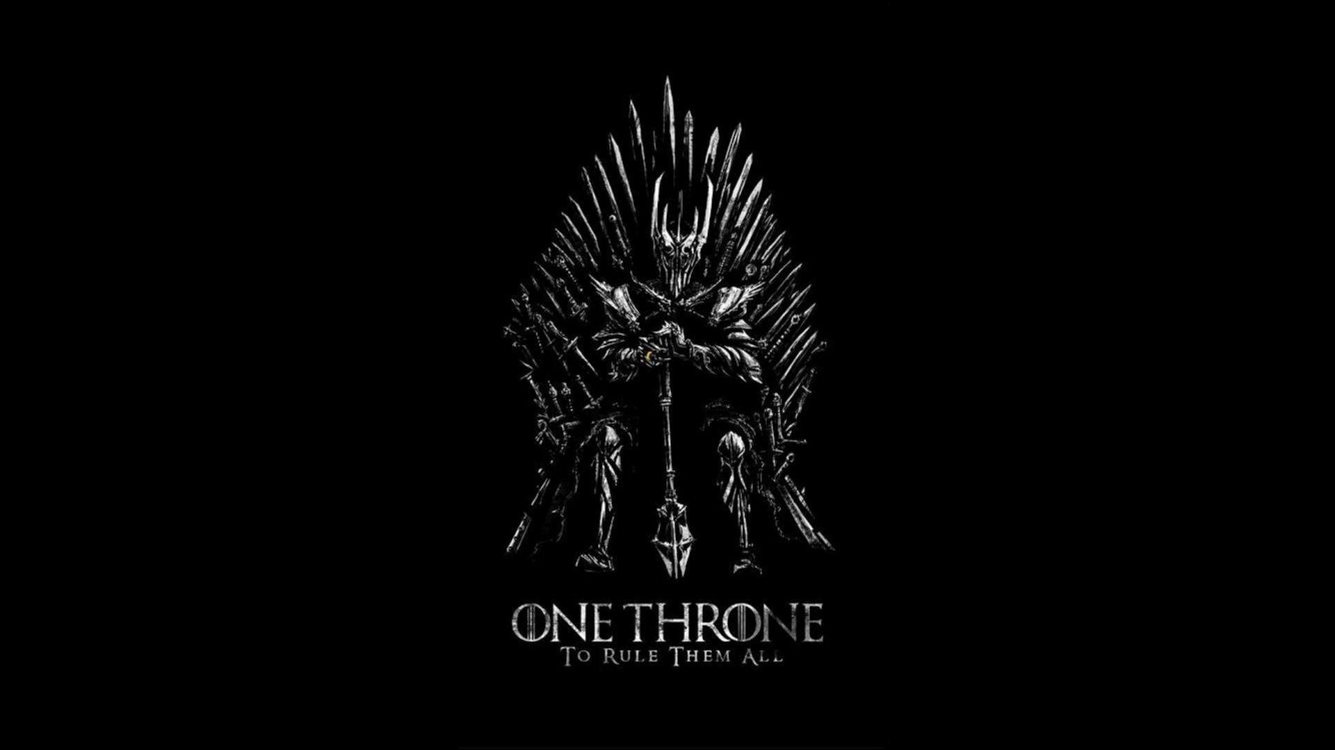 Iron Throne, Game Of Thrones, A Song Of Ice And Fire, The Lord Of The Rings, Sauron, Crossover Wallpaper