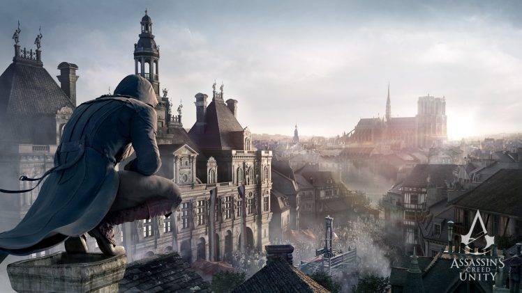 Assassins Creed: Unity, Arno Dorian, Paris, Notre dame, Video Games HD Wallpaper Desktop Background