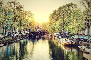 canal, Car, City, Amsterdam