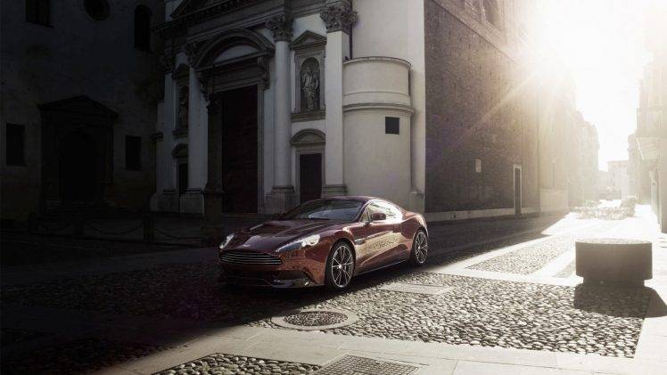 Aston Martin, Church, Sunlight, Red Cars, Aston Martin Vanquish HD Wallpaper Desktop Background