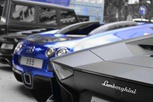 car, Lamborghini Aventador, Buggati, Blue Cars, Selective Coloring