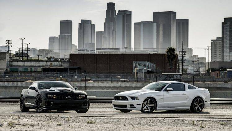 muscle Cars, Chevrolet, City, Ford Mustang HD Wallpaper Desktop Background