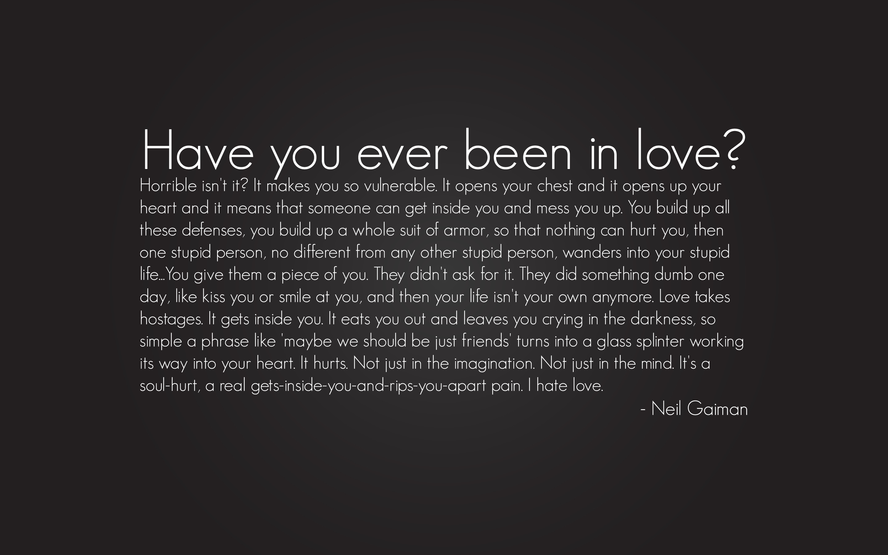 love, Quote, Neil Gaiman, Text Wallpaper