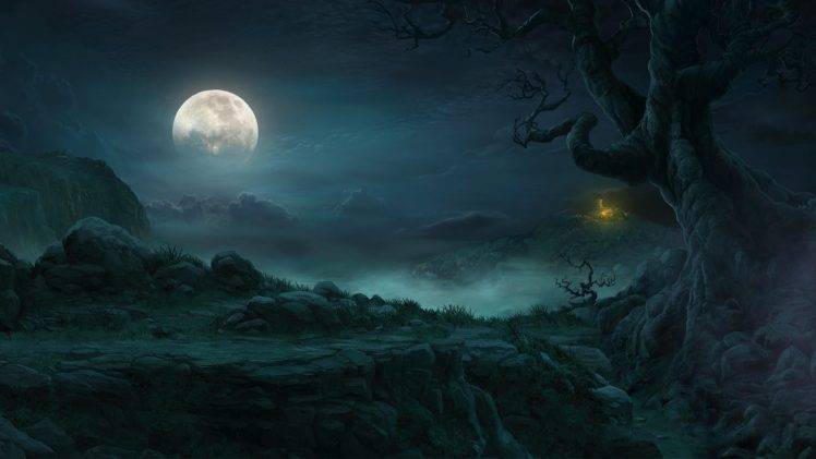Diablo III, Moonlight, Video Games, Digital Art HD Wallpaper Desktop Background