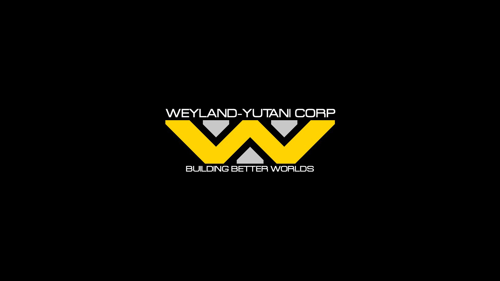 Weyland Yutani Corporation, Black Background, Logo, Typography, Minimalism, Aliens (movie) Wallpaper