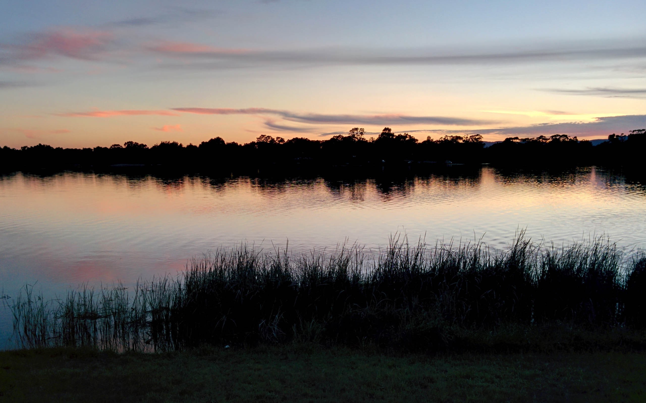 lake, Photography, Sunset, Silhouette Wallpaper