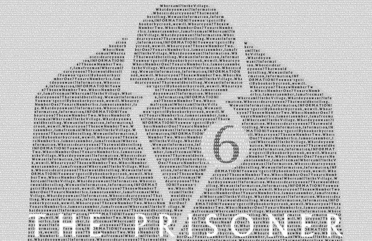 The Prisoner (original UK Series), TV, Number 6, Typographic Portraits HD Wallpaper Desktop Background