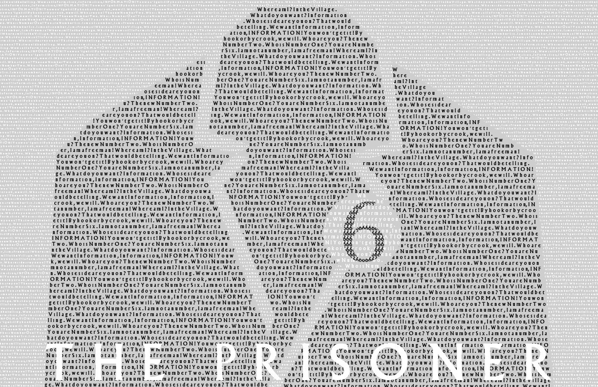 The Prisoner (original UK Series), TV, Number 6, Typographic Portraits Wallpaper