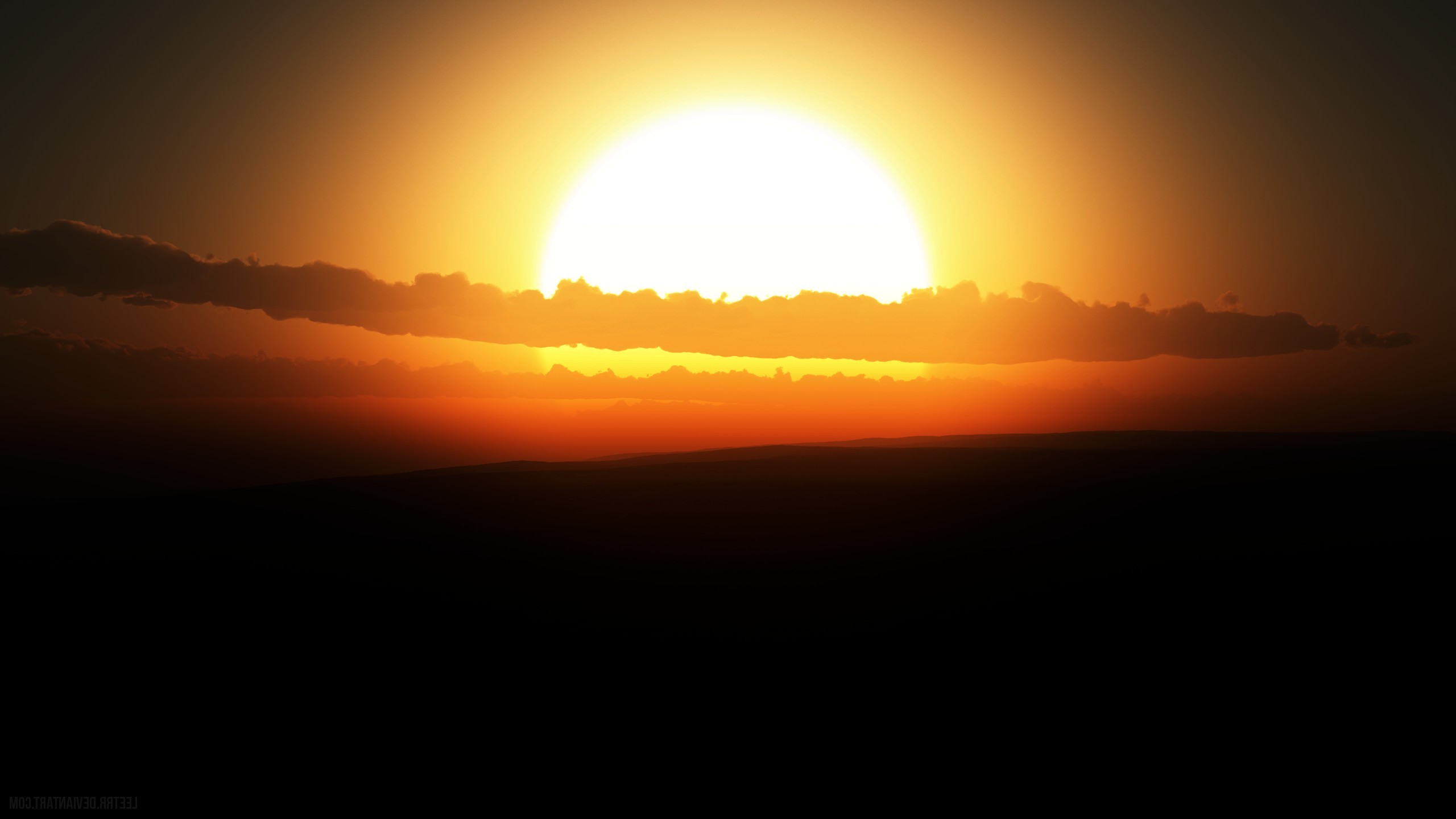 sunset, Landscape, Vue, CGI, Plains Wallpaper