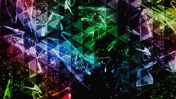 abstract, Colorful, Triangle, Shattered, Broken Glass HD Wallpaper Desktop Background