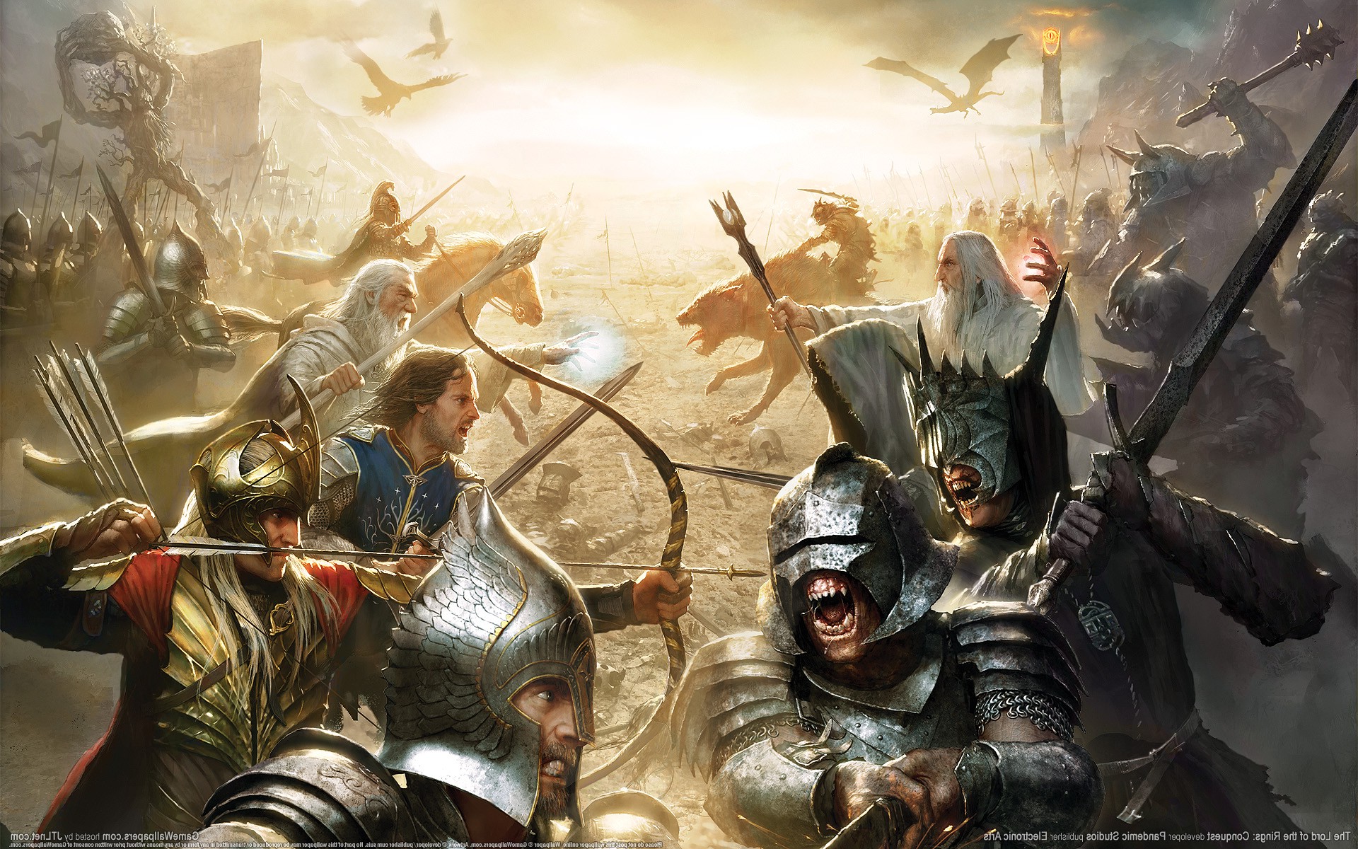 The Lord Of The Rings, Video Games, Saruman, Aragorn, Gondor, Ents, War, Sauron, Orcs, Trolls, Movies Wallpaper