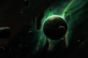 space, Planet, Nebula, Space Art, Asteroid