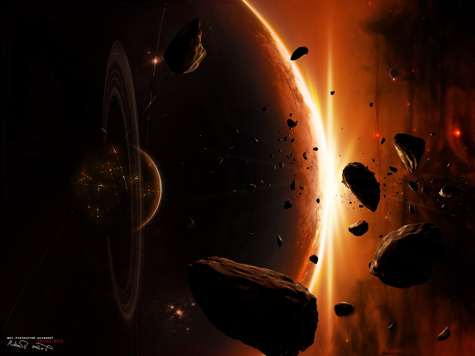 space, Planet, Asteroid, Space Art Wallpaper