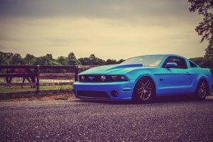 Ford Mustang, Blue Cars, Car