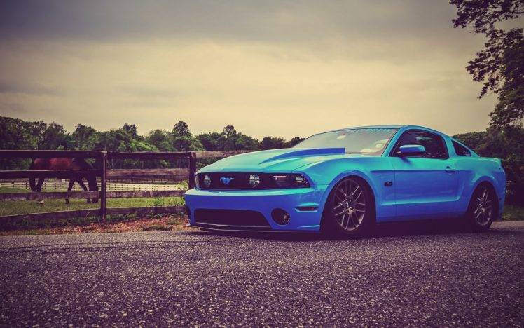 Ford Mustang, Blue Cars, Car HD Wallpaper Desktop Background