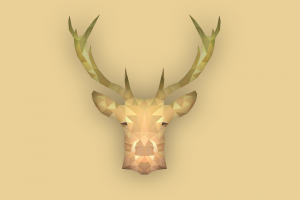 animals, Simple, Deer, Stags, Low Poly, Simple Background, Brown, Digital Art, Artwork