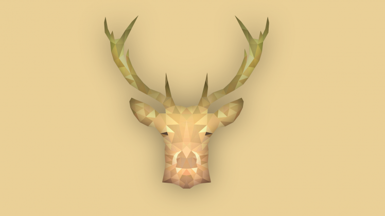 animals, Simple, Deer, Stags, Low Poly, Simple Background, Brown, Digital Art, Artwork HD Wallpaper Desktop Background