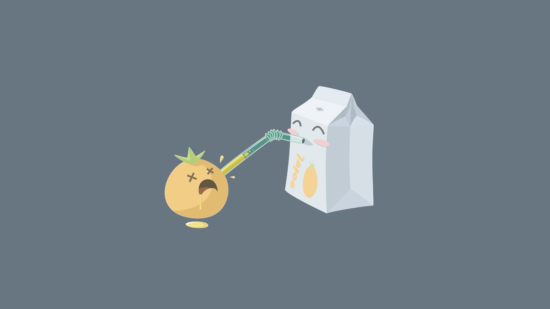 minimalism, Humor, Drawing, Juice, Orange (fruit), Simple Background Wallpaper