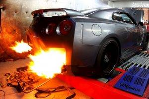Nissan GT R, Car, Fire, Tuning