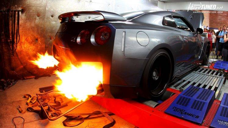 Nissan GT R, Car, Fire, Tuning HD Wallpaper Desktop Background