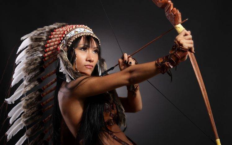 Native Americans, Bows, Headdress HD Wallpaper Desktop Background