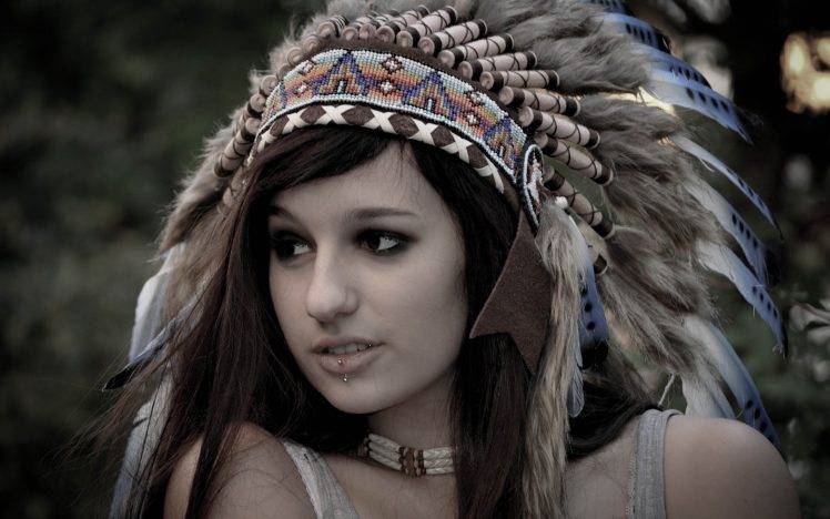 piercing, Headdress, Native Americans HD Wallpaper Desktop Background