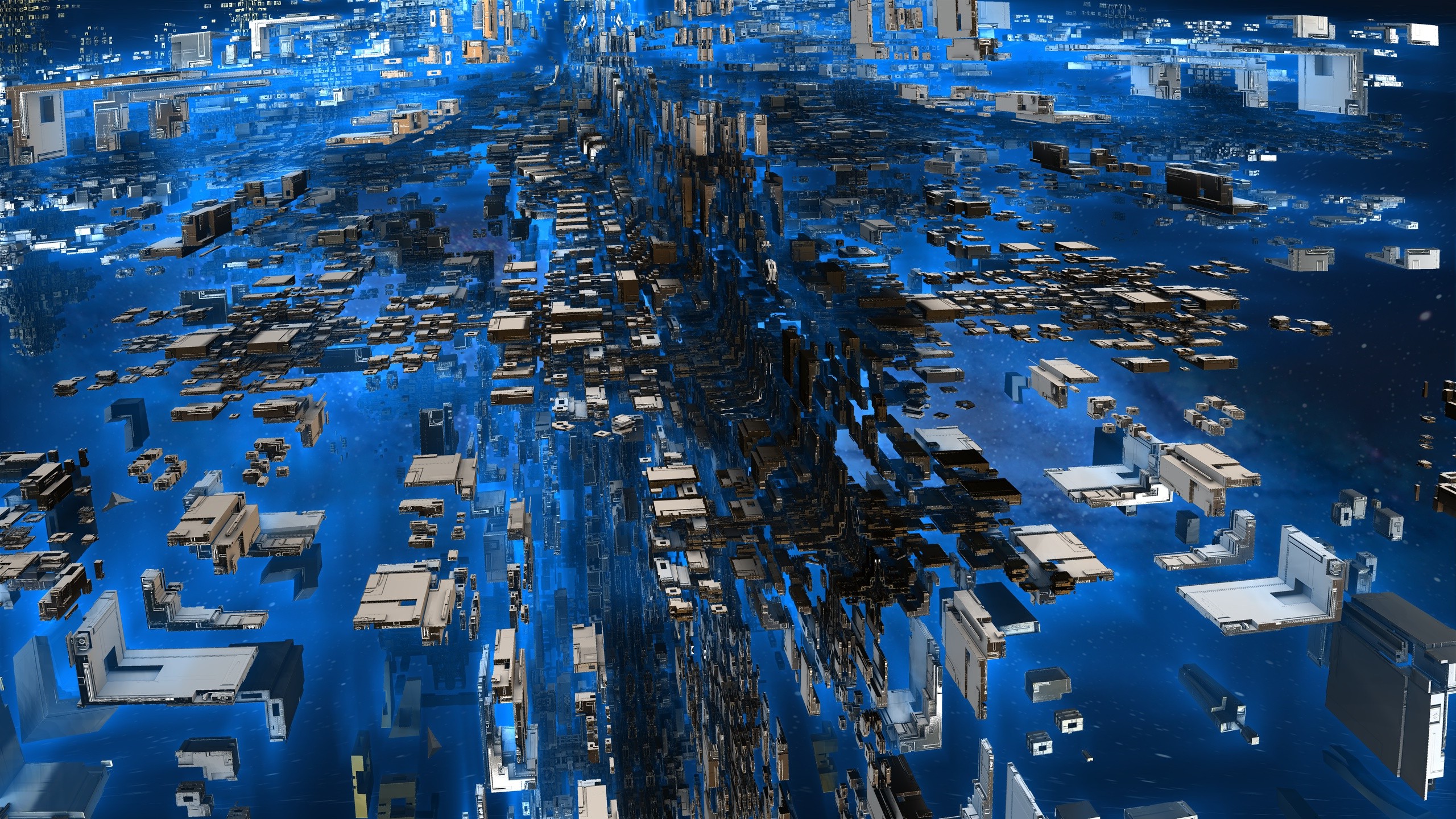 3D, Abstract, Blue Wallpaper