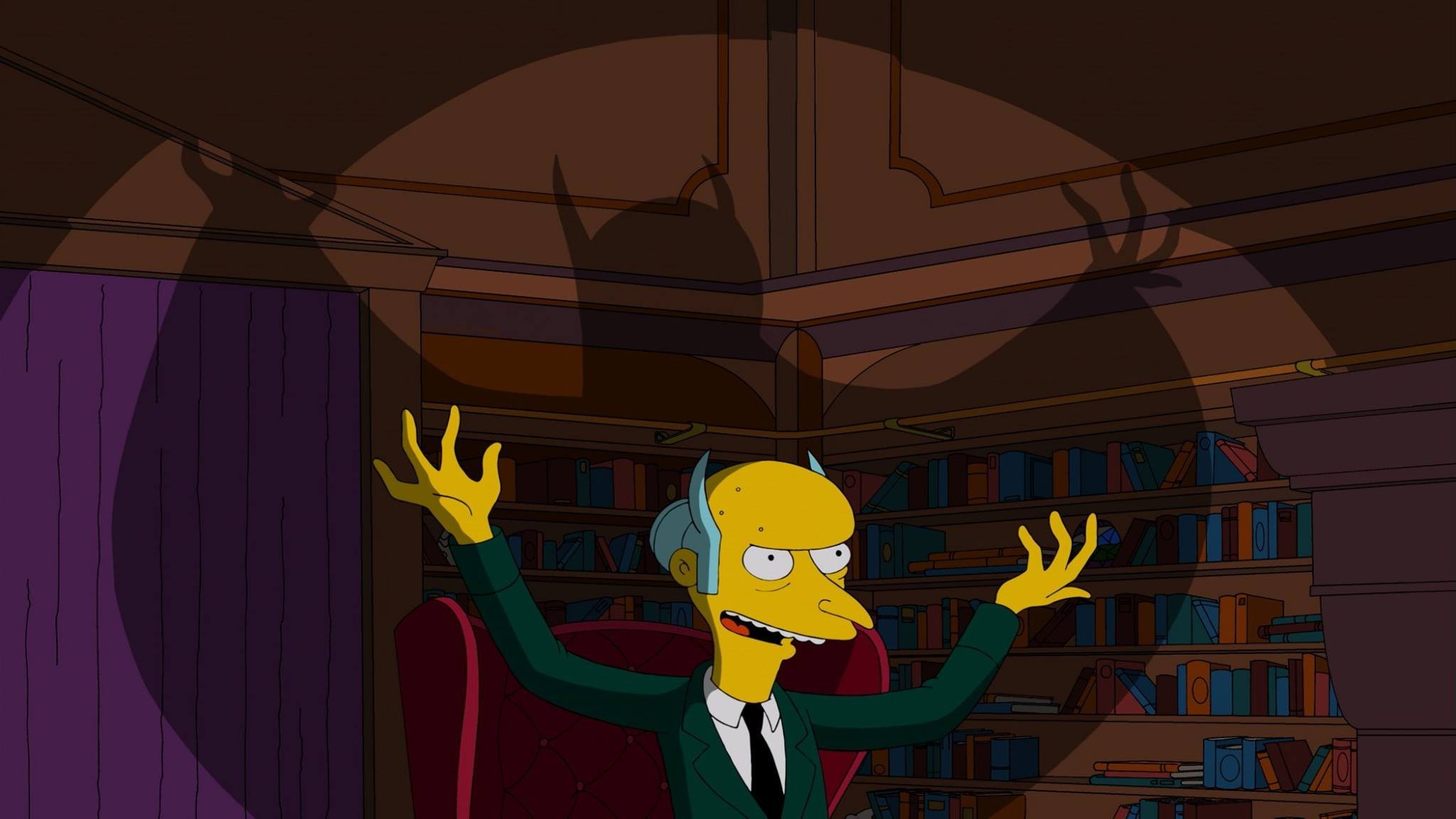 The Simpsons, Evil, Shadow, TV, Montgomery Burns Wallpaper