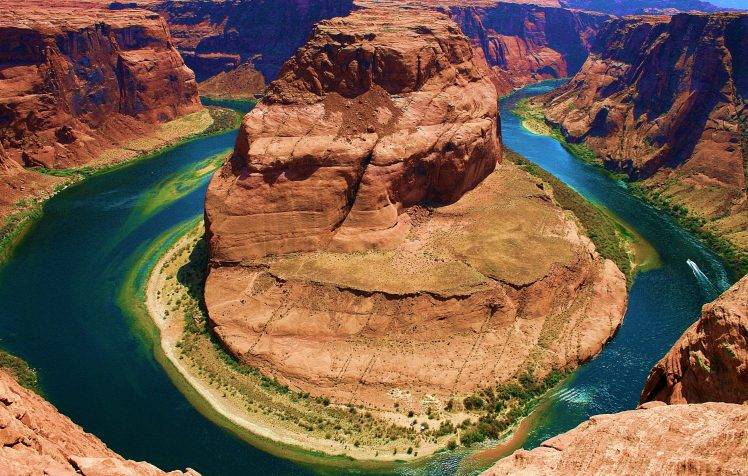 USA, Nature, Landscape, Horseshoe Bend, Hairpin Turns, Arizona, Rock Formation HD Wallpaper Desktop Background