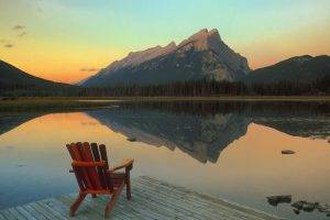 mountain, Lake, Reflection, Banff National Park, Canada