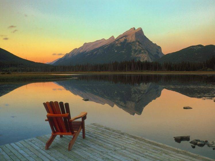 mountain, Lake, Reflection, Banff National Park, Canada HD Wallpaper Desktop Background