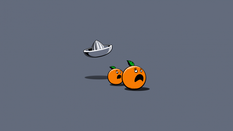 minimalism, Digital Art, Humor, Simple Background, Orange (fruit) HD Wallpaper Desktop Background
