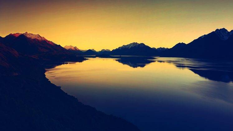 lake, Nature, Sunset HD Wallpaper Desktop Background