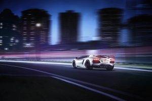car, Lamborghini Aventador, Motion Blur