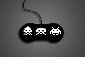 Space Invaders, Controllers, Video Games, Gray, Black, Death Star, Wires