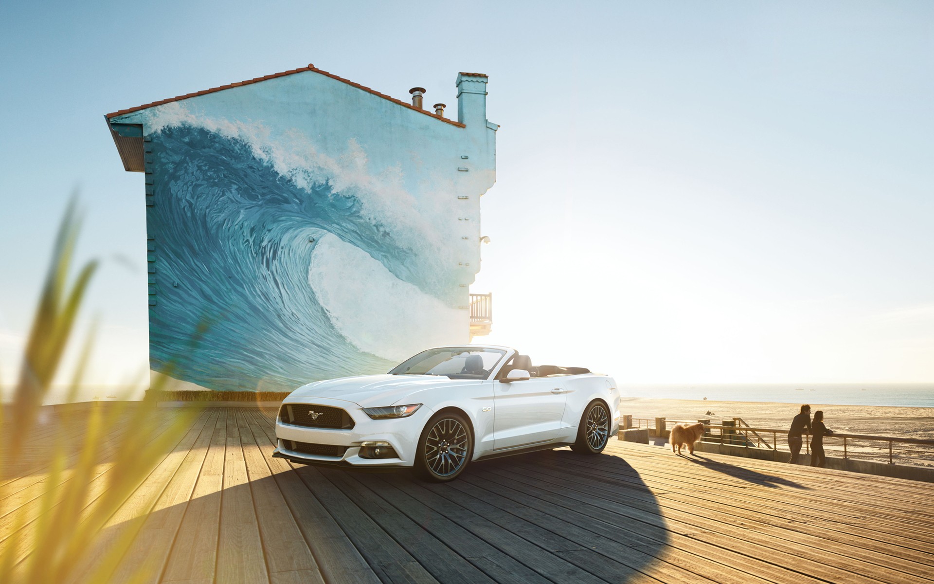 car, Waves Wallpaper