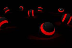 abstract, Dark, Red, Sphere, CGI