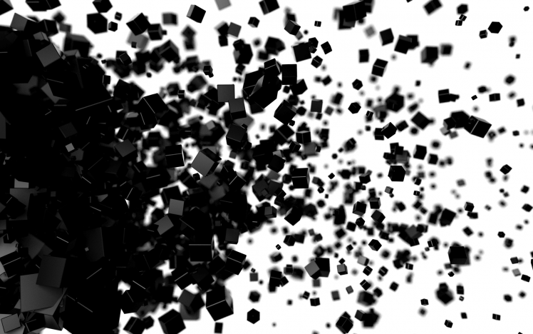 abstract, White Background, 3D, CGI, Cube, Black HD Wallpaper Desktop Background