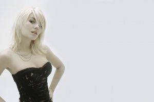 blonde, Necklace, Open Mouth, Elisha Cuthbert, Celebrity, Actress, Model, Black Outfits, Corsets