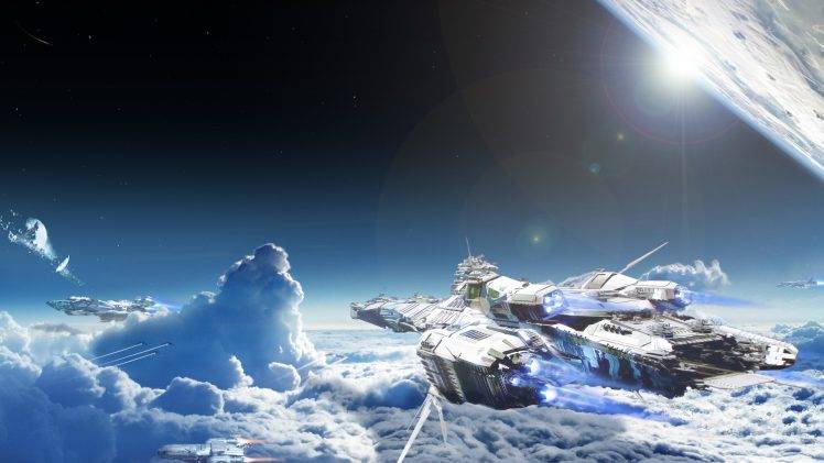 space, Spaceship, Dreadnought, Star Citizen HD Wallpaper Desktop Background
