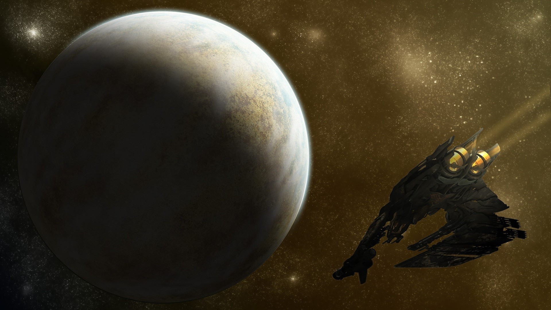 space, Spaceship, Star Citizen, Vanduul, Vanduul Scythe, Planet Wallpaper