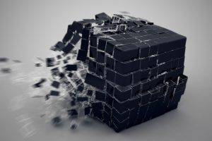 abstract, Simple Background, Cube, Motion Blur, Shattered