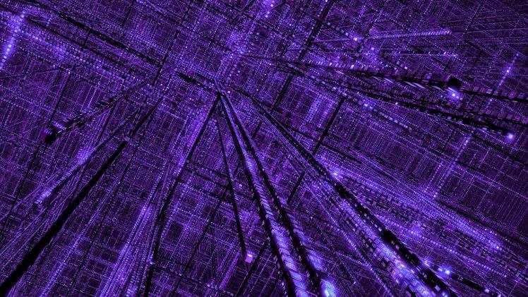 grid, Purple, Abstract, Glowing, 3D, Digital Blasphemy HD Wallpaper Desktop Background