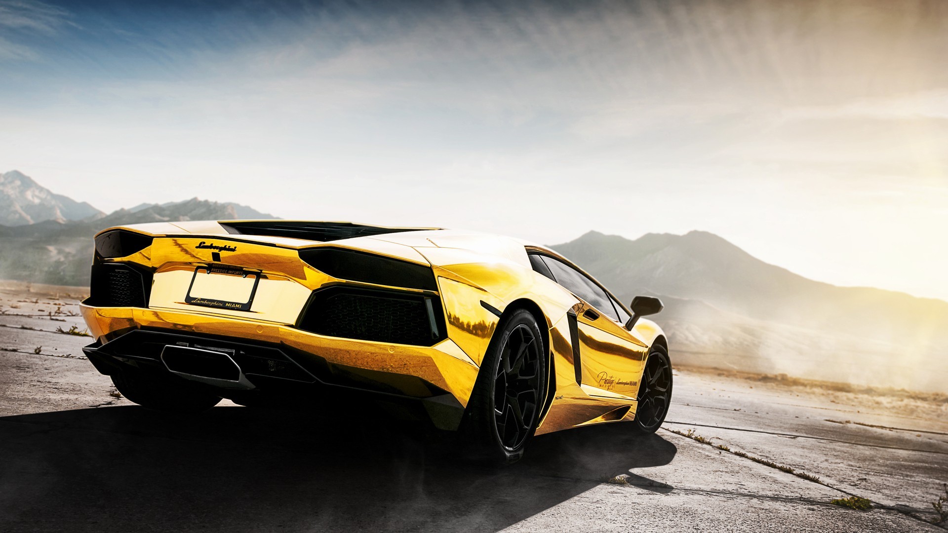 simple Background, Simple, Lamborghini, Stance, Gold, Rims, Car, Yellow Cars Wallpaper