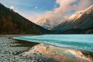 lake, Nature, Forest, Landscape, Mountain, Clouds, Snow, Ice, Trees