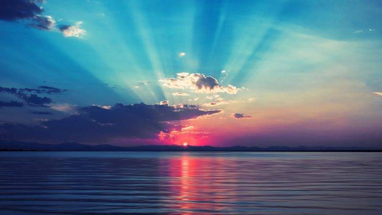 sea, Sunset, Nature, Sky, Clouds, Calm HD Wallpaper Desktop Background